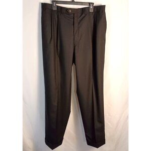 Lauren Ralph Lauren Men Wool Dress Pants 38x32 Black Pleated Front Classic Fit